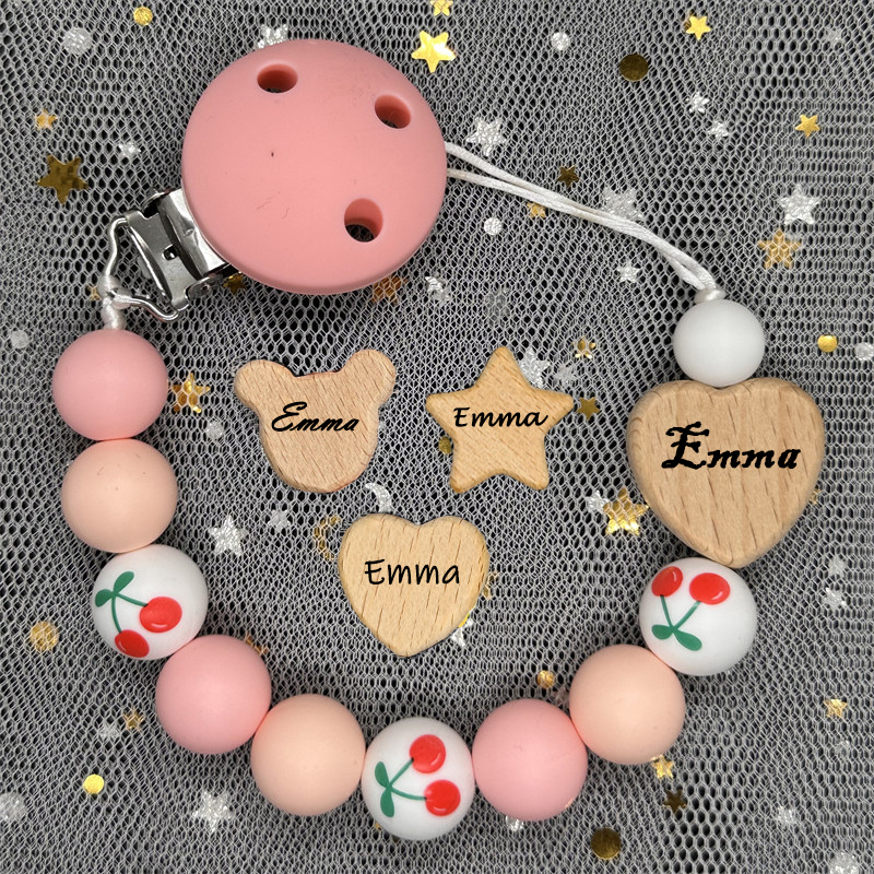 Baby Teethers - Custom Name Wood Personalized Baby Pacifier