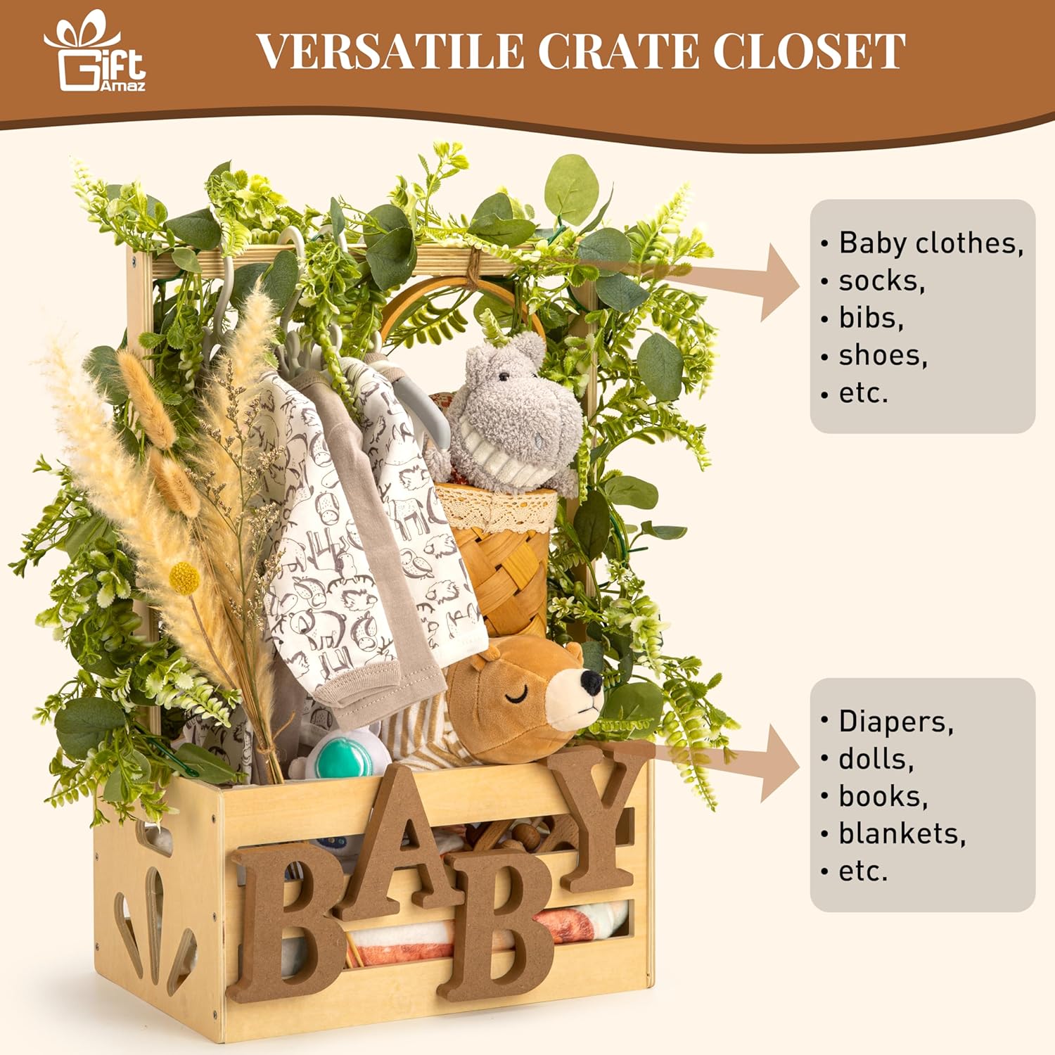 Wooden Baby Shower Crate Baske – обзор и цена Baby Products Gift Hamper